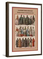 Cloistered Greek Orthodoxy Religious Fashion in the Byzantine Style-Friedrich Hottenroth-Framed Art Print