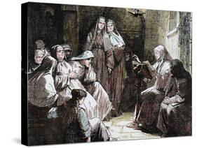 Cloistered Nuns, Gospel Reading, 19th Century-Prisma Archivo-Stretched Canvas