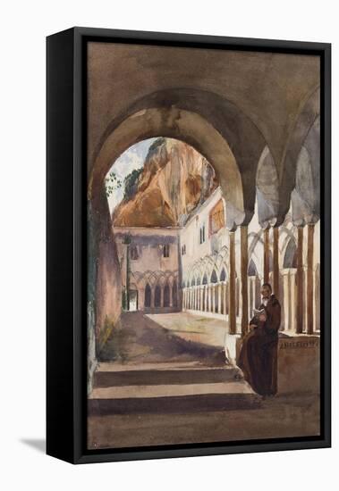 Cloisters at Amalfi, with Additions by Prince Luigi Maria Di Borbone (1838-1886), 1855-Giacinto Gigante-Framed Stretched Canvas