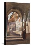 Cloisters at Amalfi, with Additions by Prince Luigi Maria Di Borbone (1838-1886), 1855-Giacinto Gigante-Stretched Canvas
