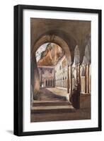 Cloisters at Amalfi, with Additions by Prince Luigi Maria Di Borbone (1838-1886), 1855-Giacinto Gigante-Framed Giclee Print