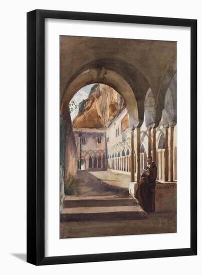 Cloisters at Amalfi, with Additions by Prince Luigi Maria Di Borbone (1838-1886), 1855-Giacinto Gigante-Framed Giclee Print