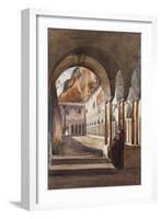 Cloisters at Amalfi, with Additions by Prince Luigi Maria Di Borbone (1838-1886), 1855-Giacinto Gigante-Framed Giclee Print