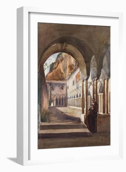 Cloisters at Amalfi, with Additions by Prince Luigi Maria Di Borbone (1838-1886), 1855-Giacinto Gigante-Framed Giclee Print