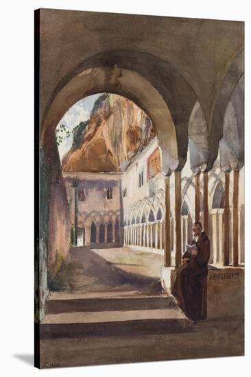 Cloisters at Amalfi, with Additions by Prince Luigi Maria Di Borbone (1838-1886), 1855-Giacinto Gigante-Stretched Canvas