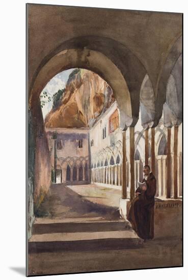 Cloisters at Amalfi, with Additions by Prince Luigi Maria Di Borbone (1838-1886), 1855-Giacinto Gigante-Mounted Giclee Print