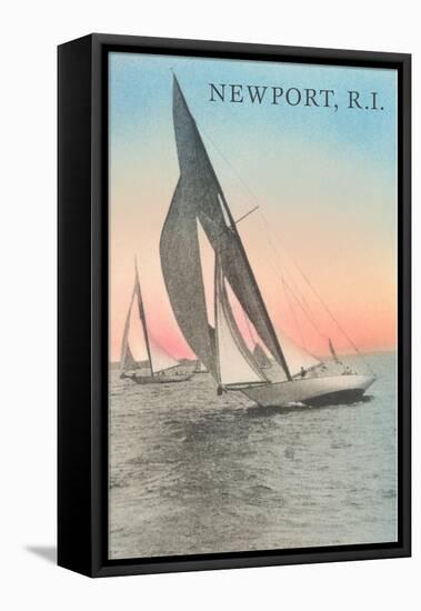 Close-Hauled Sailboat, Newport, Rhode Island-null-Framed Stretched Canvas