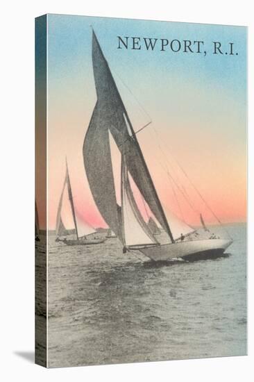 Close-Hauled Sailboat, Newport, Rhode Island-null-Stretched Canvas