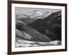 Close In View Dark Shadowed Hills In Fgnd Mts In Bkgd "Long's Peak Rocky Mt NP" Colorado 1933-1942-Ansel Adams-Framed Art Print