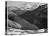 Close In View Dark Shadowed Hills In Fgnd Mts In Bkgd "Long's Peak Rocky Mt NP" Colorado 1933-1942-Ansel Adams-Stretched Canvas