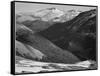 Close In View Dark Shadowed Hills In Fgnd Mts In Bkgd "Long's Peak Rocky Mt NP" Colorado 1933-1942-Ansel Adams-Framed Stretched Canvas