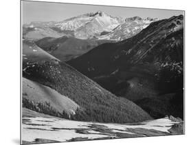 Close In View Dark Shadowed Hills In Fgnd Mts In Bkgd "Long's Peak Rocky Mt NP" Colorado 1933-1942-Ansel Adams-Mounted Art Print