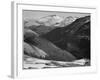 Close In View Dark Shadowed Hills In Fgnd Mts In Bkgd "Long's Peak Rocky Mt NP" Colorado 1933-1942-Ansel Adams-Framed Art Print