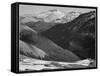 Close In View Dark Shadowed Hills In Fgnd Mts In Bkgd "Long's Peak Rocky Mt NP" Colorado 1933-1942-Ansel Adams-Framed Stretched Canvas