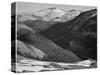 Close In View Dark Shadowed Hills In Fgnd Mts In Bkgd "Long's Peak Rocky Mt NP" Colorado 1933-1942-Ansel Adams-Stretched Canvas