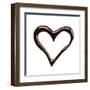 Close Up Chocolate Syrup Heart On White Background-donatas1205-Framed Art Print