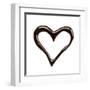 Close Up Chocolate Syrup Heart On White Background-donatas1205-Framed Art Print