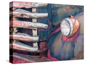 Close-up detail of an old General Motors truck in a historic ghost town.-Julie Eggers-Stretched Canvas