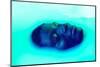 Close up Female Face of African Girl in Milk Bath with Soft White Glowi in Neon Light. Modern Neone-master1305-Mounted Photographic Print