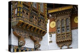 Close-Up from the Woodwork in the Dzong or Castle of Punakha, Bhutan, Asia-Michael Runkel-Stretched Canvas