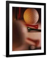 Close-up Golf Balls and Tees-null-Framed Photographic Print