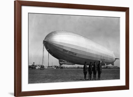 Close-Up Graf Zeppelin Blimp View-Lantern Press-Framed Premium Giclee Print