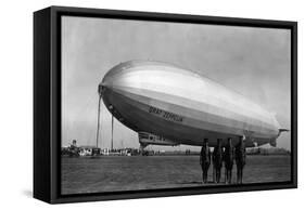 Close-Up Graf Zeppelin Blimp View-Lantern Press-Framed Stretched Canvas