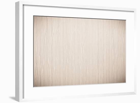 Close up Gray Grey Bamboo Mat Striped Background Texture Pattern-Voy-Framed Photographic Print
