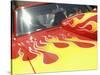 Close-up Image of a Flame Design on a Car Hood-null-Stretched Canvas