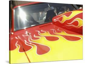 Close-up Image of a Flame Design on a Car Hood-null-Stretched Canvas