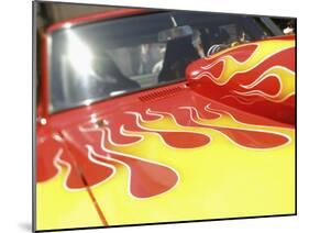 Close-up Image of a Flame Design on a Car Hood-null-Mounted Premium Photographic Print