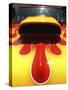 Close-up Image of a Flame Design on a Car Hood-null-Stretched Canvas