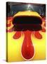 Close-up Image of a Flame Design on a Car Hood-null-Stretched Canvas