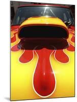 Close-up Image of a Flame Design on a Car Hood-null-Mounted Premium Photographic Print