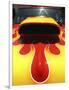 Close-up Image of a Flame Design on a Car Hood-null-Framed Photographic Print