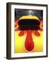 Close-up Image of a Flame Design on a Car Hood-null-Framed Photographic Print