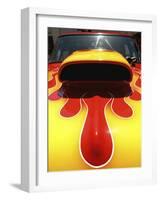 Close-up Image of a Flame Design on a Car Hood-null-Framed Photographic Print