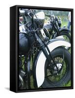 Close-up Image of Classic Motorcycles-null-Framed Stretched Canvas