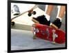 Close-up Image of Feet on Skateboards-null-Framed Photographic Print