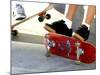 Close-up Image of Feet on Skateboards-null-Mounted Photographic Print