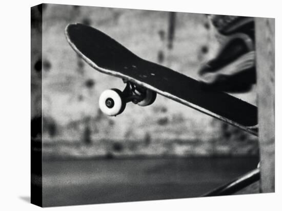 Close-up Monochromatic Image of a Skateboard-null-Stretched Canvas