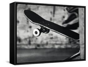 Close-up Monochromatic Image of a Skateboard-null-Framed Stretched Canvas