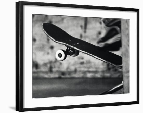 Close-up Monochromatic Image of a Skateboard-null-Framed Photographic Print