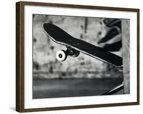 Close-up Monochromatic Image of a Skateboard-null-Framed Photographic Print