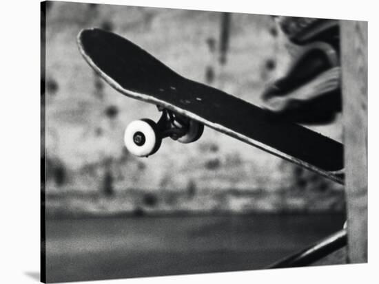 Close-up Monochromatic Image of a Skateboard-null-Stretched Canvas