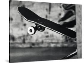 Close-up Monochromatic Image of a Skateboard-null-Stretched Canvas