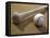 Close-up of a Baseball Bat and a Baseball-null-Framed Stretched Canvas