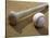 Close-up of a Baseball Bat and a Baseball-null-Stretched Canvas