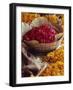 Close-Up of a Basket of Red Flowers, with Yellow Flowers, in the Market, Jaipur, Rajasthan, India-Michelle Garrett-Framed Photographic Print