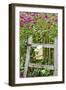 Close-up of a birdhouse on a rustic fence in a flower garden, Marion County, Illinois, USA-Panoramic Images-Framed Photographic Print